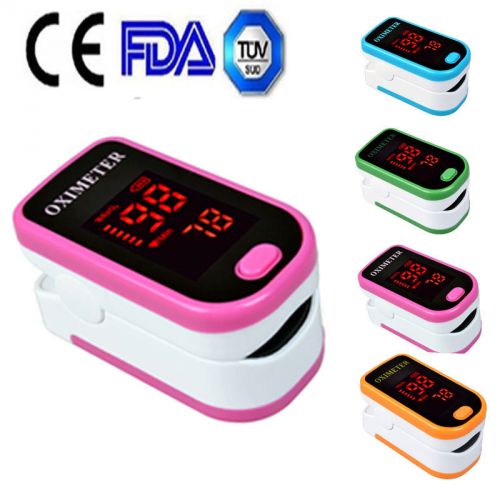 4 Colors LED Finger Tip Pulse Oximeter Blood Oxygen SpO2 PR Monitor FDA CE