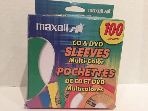 Maxell CD403 MultiColor CD/DVD Sleeves 100 Pack (190132)