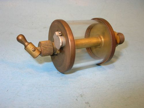 Super clean!! brass &amp; glass stationary engine oiler for sale