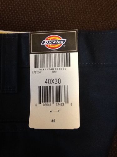 DICKIES LP812NV-40x30 Industrial Work Pants,Twill,Navy