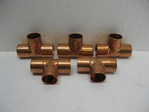 3/4&#034; copper tee sweat type c+c+c 3/4-x3/4-x3/4 lot of (5) five for sale