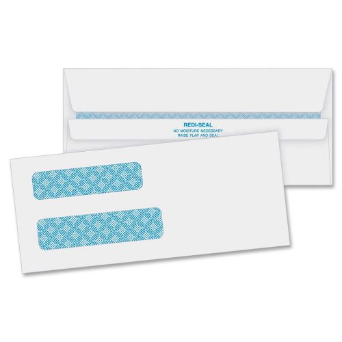 Quality Park #8 Double Window Redi-Seal Envelopes, White, Box of 500 (24539)