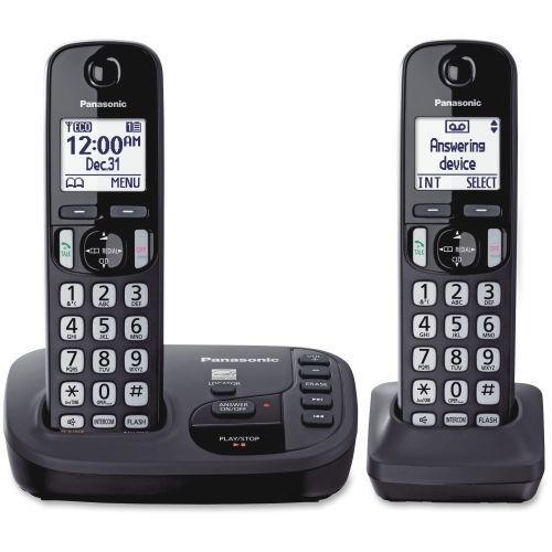 New panasonic kx-tgd222n duo cordless phone 2 hs 1.6in wht lcd cordlssphone for sale