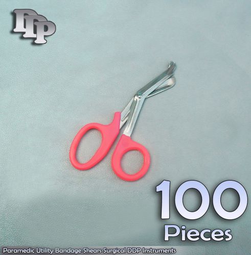 100 Paramedic Utility Bandage Shear Scissor 5.5&#034; Pink Surgical Instruments