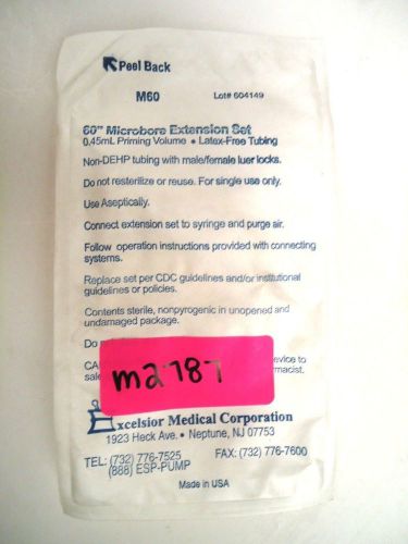 5 Pack Excelsior M60 Medical 60&#034; Microbore 0.45 mL Extension Set