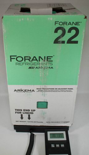 Forane refrigerant r22 full 30 lb tank r-22 sealed in box for sale