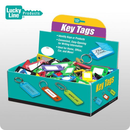 Key tag w/ ring asst colors display box (200-pack) (lucky line) for sale