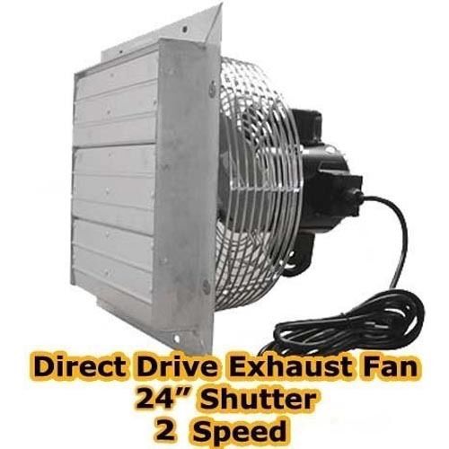 Exhaust fan - 24&#034; shutter - 2 speed - direct drive - 5,900 cfm - industrial for sale