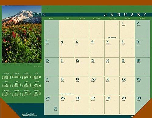 House of Doolittle 2016 Monthly Desk Pad Calendar, Landscapes, 22 x 17 Inches