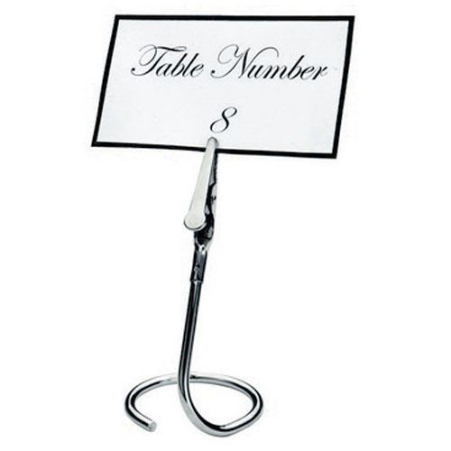 Winco TCD-3C, Chrome Plated Table Sign Clip with C-Swirl Base, 6-Piece Pack