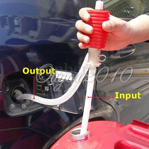 Portable manual car siphon hose gas oil liquid petrol transfer hand pump sucker for sale