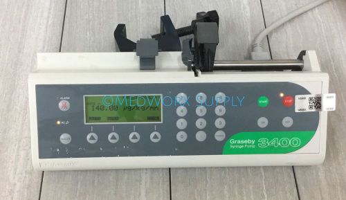 Graseby syringe pump 3400 pole clamp anesthesia iv fluid administration 145898 for sale