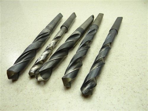 Lot of 5 hss 2mt shank drills 31/64&#034; to 49/64&#034; cle-forge greenfield morse for sale