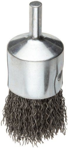 Weiler wire end brush, solid end, round shank, steel, crimped wire, 1&#034; diameter, for sale