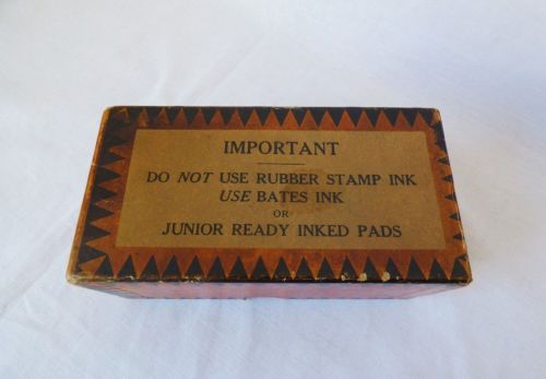 Vintage Bates Mfg. Co. The Junior Numbering Machine Stamper With Original Box
