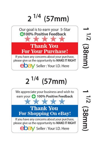 Qty 240 your id thank you for your ebay purchase fb label sticker full color for sale