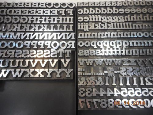Letterpress Printing Metal Type Large Font Cap&#039;s Lower Case &amp; #&#039;s Includes Trays