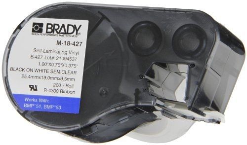 Brady M-116-427 Vinyl B-427 Black on White/Clear Label Maker Cartridge, 2-1/2&#034;