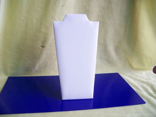 Portable jewelry display organizer white pu necklace easel necklace stand 8 1/2&#034; for sale