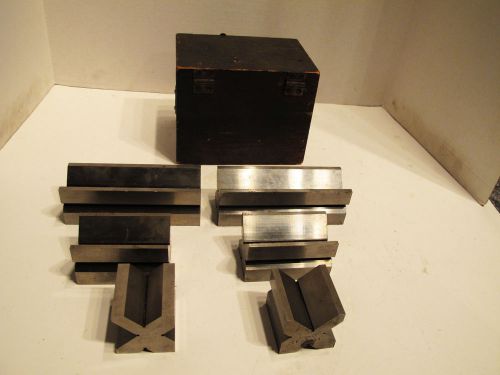 V-BLOCKS SET OF SIX PIECES IN FITTED WOODEN CASE