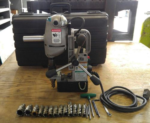 Jancy slugger jm-101 portable magnetic base drill with case &amp; bits for sale