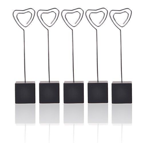 Cosmos? 5 Pcs Cube Base Memo Clips Holder with Heart-shaped Clip Clasp for