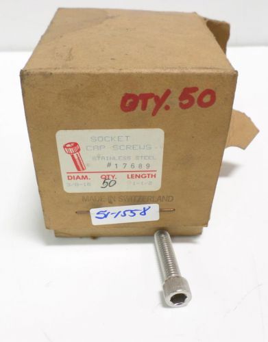 SOCKET CAP SCREWS STAINLESS STEEL 17689 NIB QTY 50