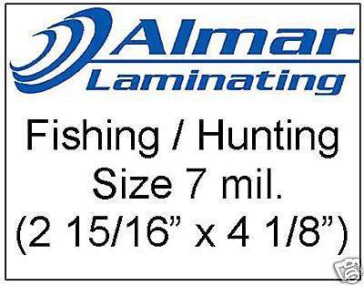 100 Fishing/Hunting Size Laminating pouches  7 mil.