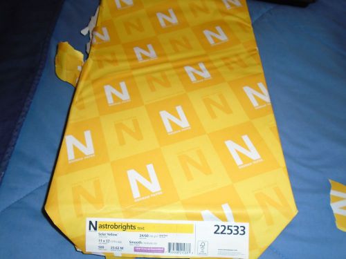 1 Ream of 500 Sheets Legal Size 11 x 17 Neenah Astrobrights Solar Yellow Paper
