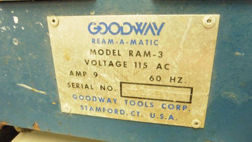 GOODWAY MODEL RAM - 3 CHILLER TUBE CLEANING MACHINE