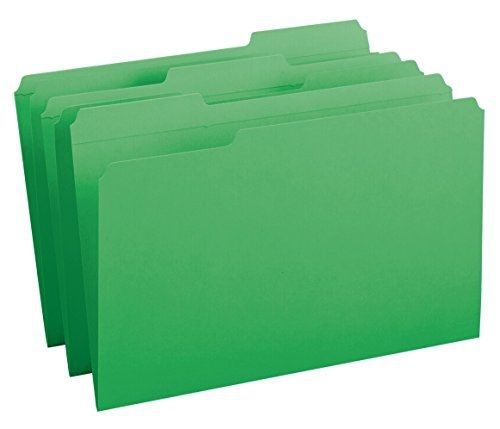 Smead File Folder, Reinforced 1/3-Cut Tab, Legal Size, Green, 100 per Box