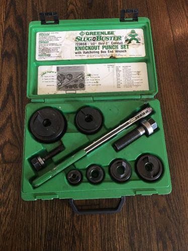 Greenlee 7238SB 1/2&#034; - 2&#034; Ratcheting Knockout Punch Set Used Mint