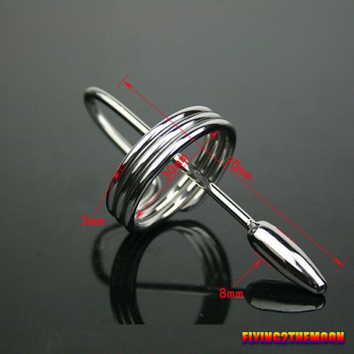 NEW Stainless Steel Male SOUNDING Dilatator with 30mm RING