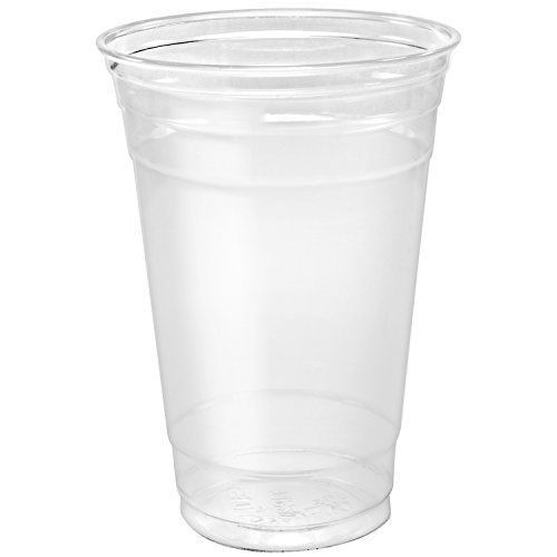 A World Of Deals Plastic Clear Cups with Flat Lids for Iced Coffee Bubble Boba T