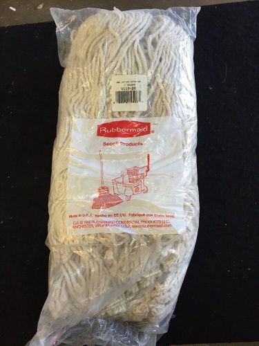 Rubbermaid #32 cut end 1&#034; headband v119-28 cotton wet mop head white for sale