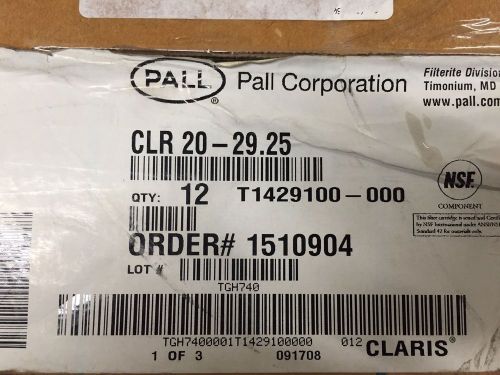Box of 12 pall clr 20-29.25&#034; claris filter cartridges for sale