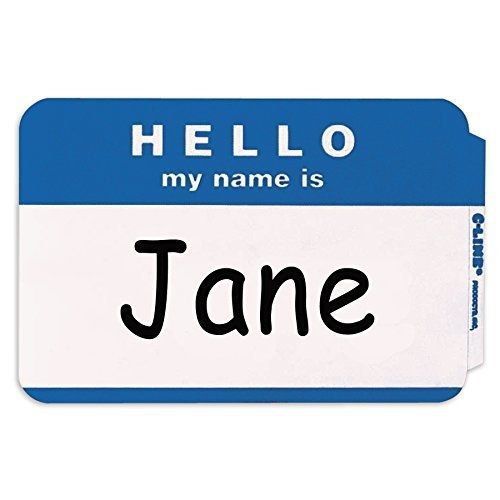C-Line Pressure Sensitive Peel and Stick Badges, Hello My Name Is, Blue, 3.5 x