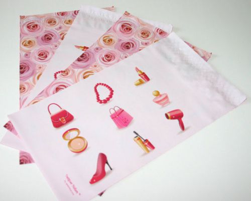 200 Combo Glossy POLY MAILERS (6x9 inches) Fashion, Cosmetic, Roses Designs