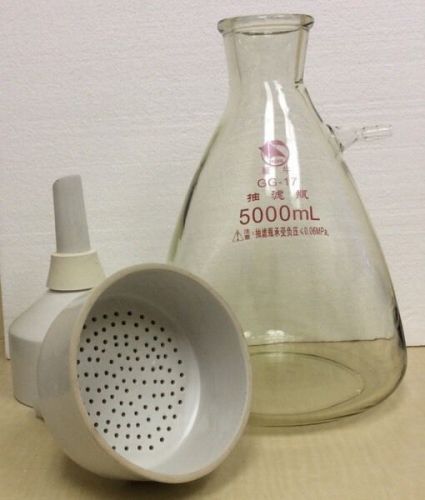 Extra large filter setup w/ 2 150mm funnel, 5000ml shuniu flask, and stopper for sale