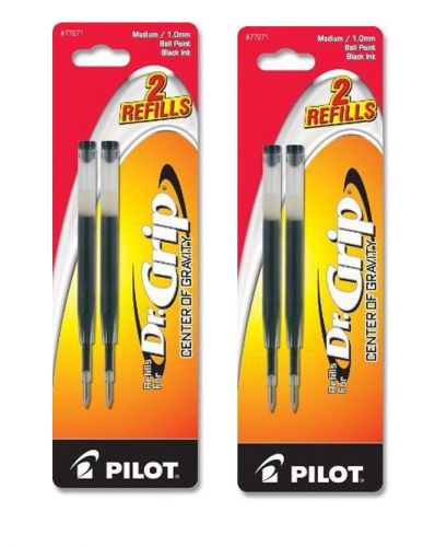 4 PILOT Dr. Grip Center of Gravity Ballpoint Ink Refill,  Medium Black