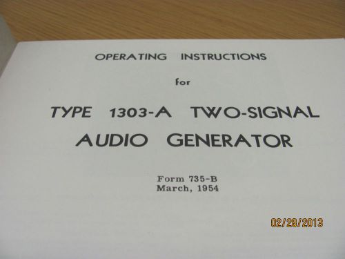 GENERAL RADIO MODEL 1303-A: Two-Signal Audio Generator - Op&amp;Svc Manual w/schems