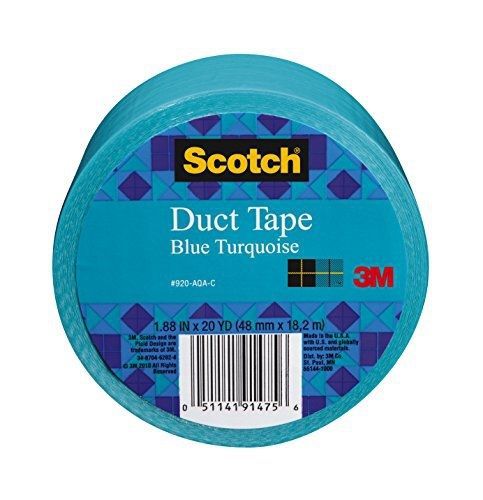 3M Scotch Duct Tape, Blue Turquoise, 1.88-Inch by 20-Yard