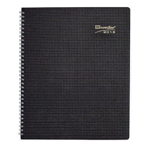 Brownline 2016 Duraflex Monthly Planner, Twin-Wire, Black, 11&#034; x 8.5&#034;