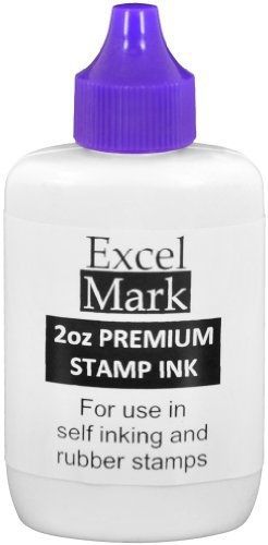 Self Inking Stamp Refill Ink by ExcelMark - 2 oz. - Purple Ink - SHIPS FREE
