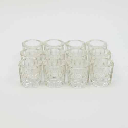 Glass dappen dish clear acrylic holder container dental cosmetology art 12/pcs for sale