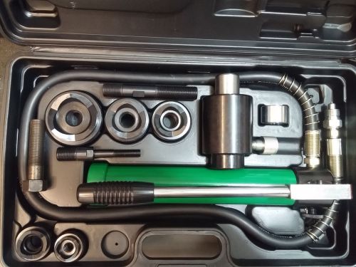 3/4&#034;-2&#034; hydraulic knockout conduit metal punch set new w/ greenlee draw stud for sale