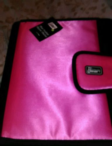 New Pink and black zipper binder