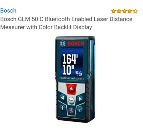 Bosch GLM 50 C Bluetooth Enabled Laser Distance measure with Color