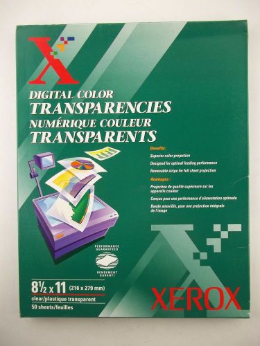 XEROX Transparency Film for Laser Printer or Copier 50 Sheets Color 8.5&#034; x 11&#034;