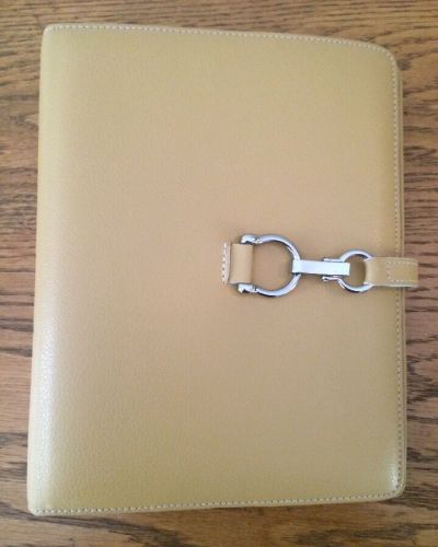 Classic LEATHER FRANKLIN COVEY 1.5&#034; Rings Gold Tan Planner Binder